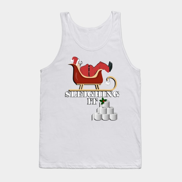Funny Santa Tired Sleighing It, Toilet Paper & Face Masks Christmas 2020 Tank Top by tamdevo1